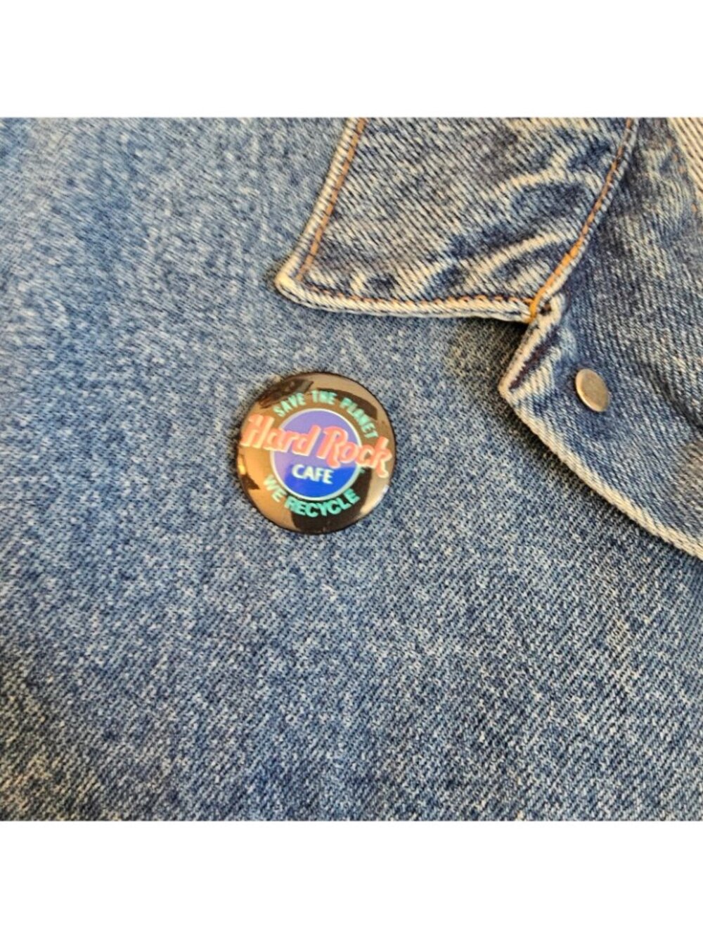 Vtg Levis Jean Jacket M Britain Hard Rock London Denim 70503-02 Trucker 80s 90s - Picture 9 of 14
